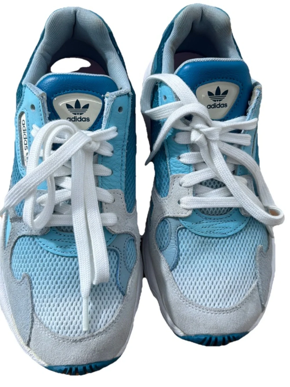 Women's Adidas Falcon EF1963 Retro Sneaker Blue Teal Aqua  Running Shoes 7 Ombre
